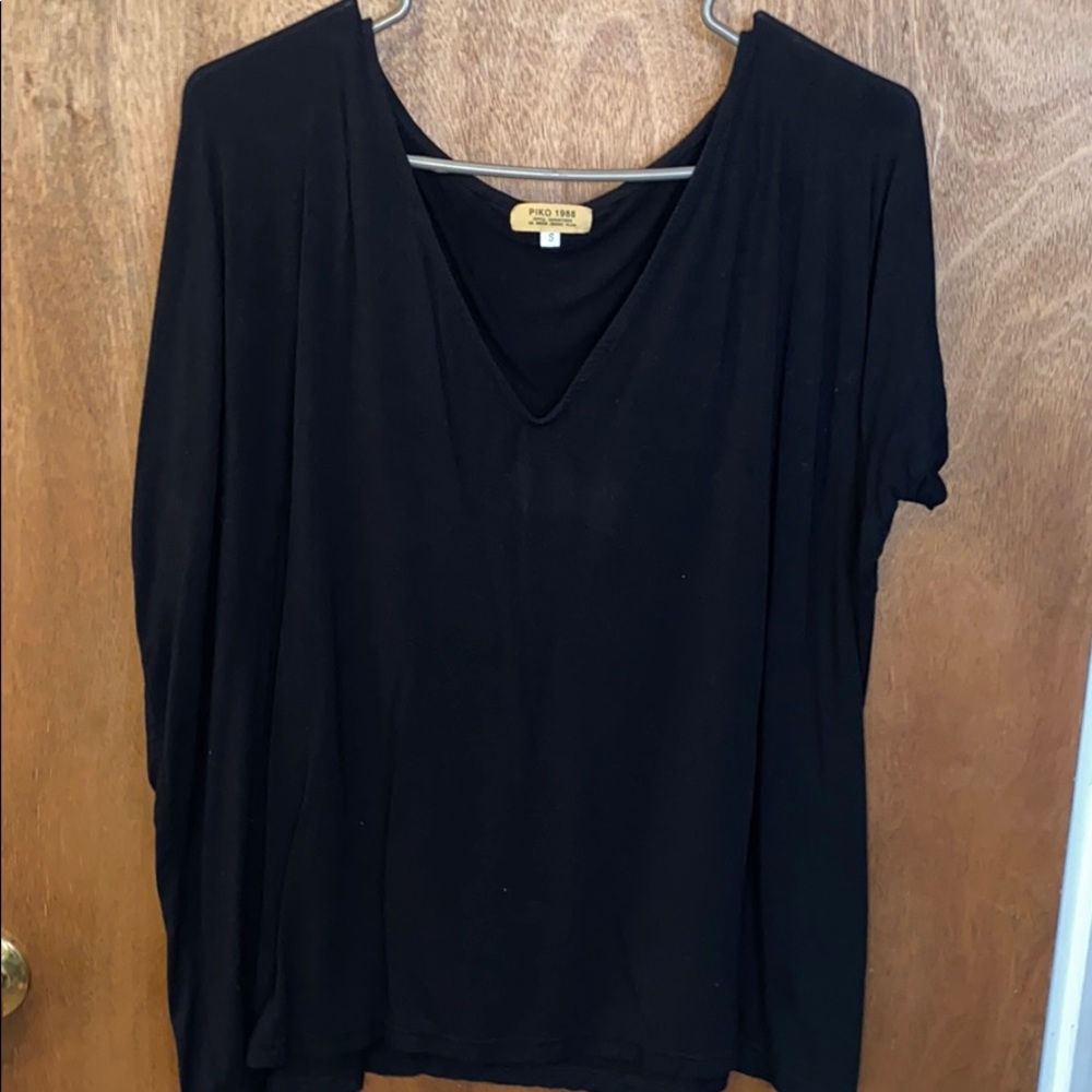 Baggy Short Sleeve Black T/Blouse
